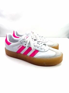 adidas Originals White Shock Pink Sambae Samba Sneakers